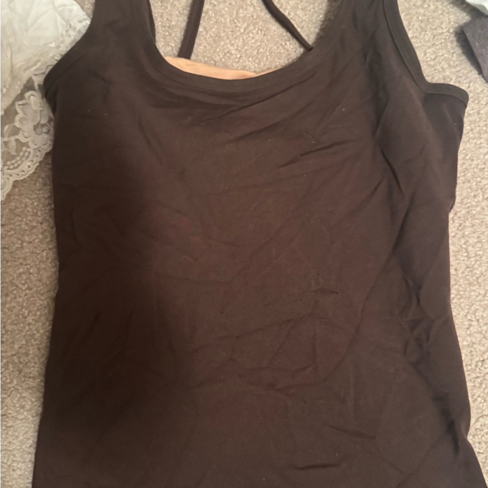 Classic Brown Women's Top one tooth exercise top